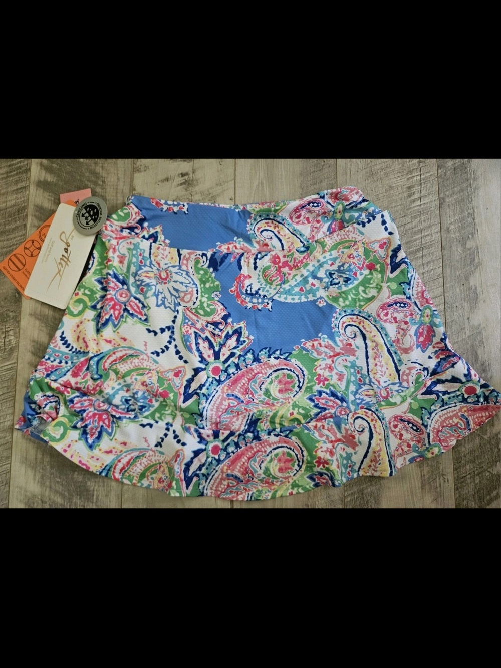 Gottex Pastel Paisley Skater Skirt - Blue, Pink & Green
